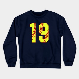 Fastpitch Softball Number 19 #19 Softball Shirt Jersey Uniform Favorite Player Biggest Fan Crewneck Sweatshirt